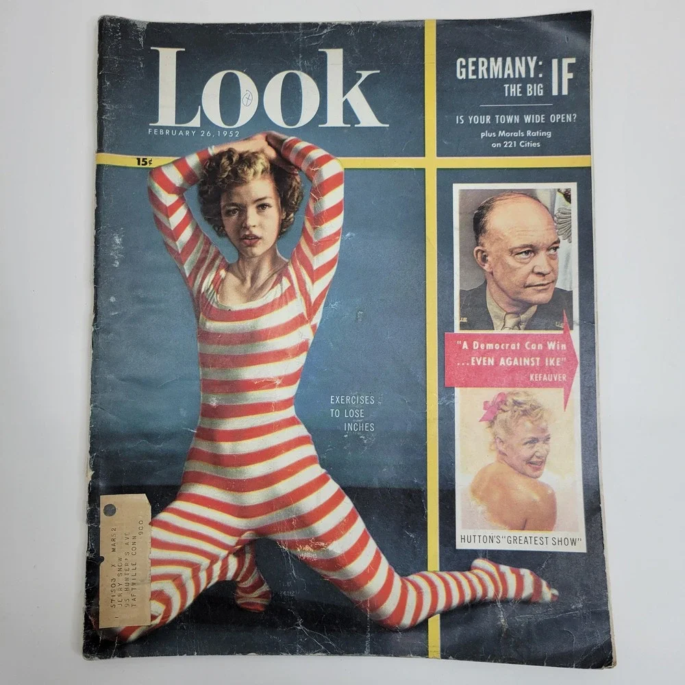Look Magazine February 26 1952 Eva Gabor Camel Ad Eisenhower Germany‎ Post-War